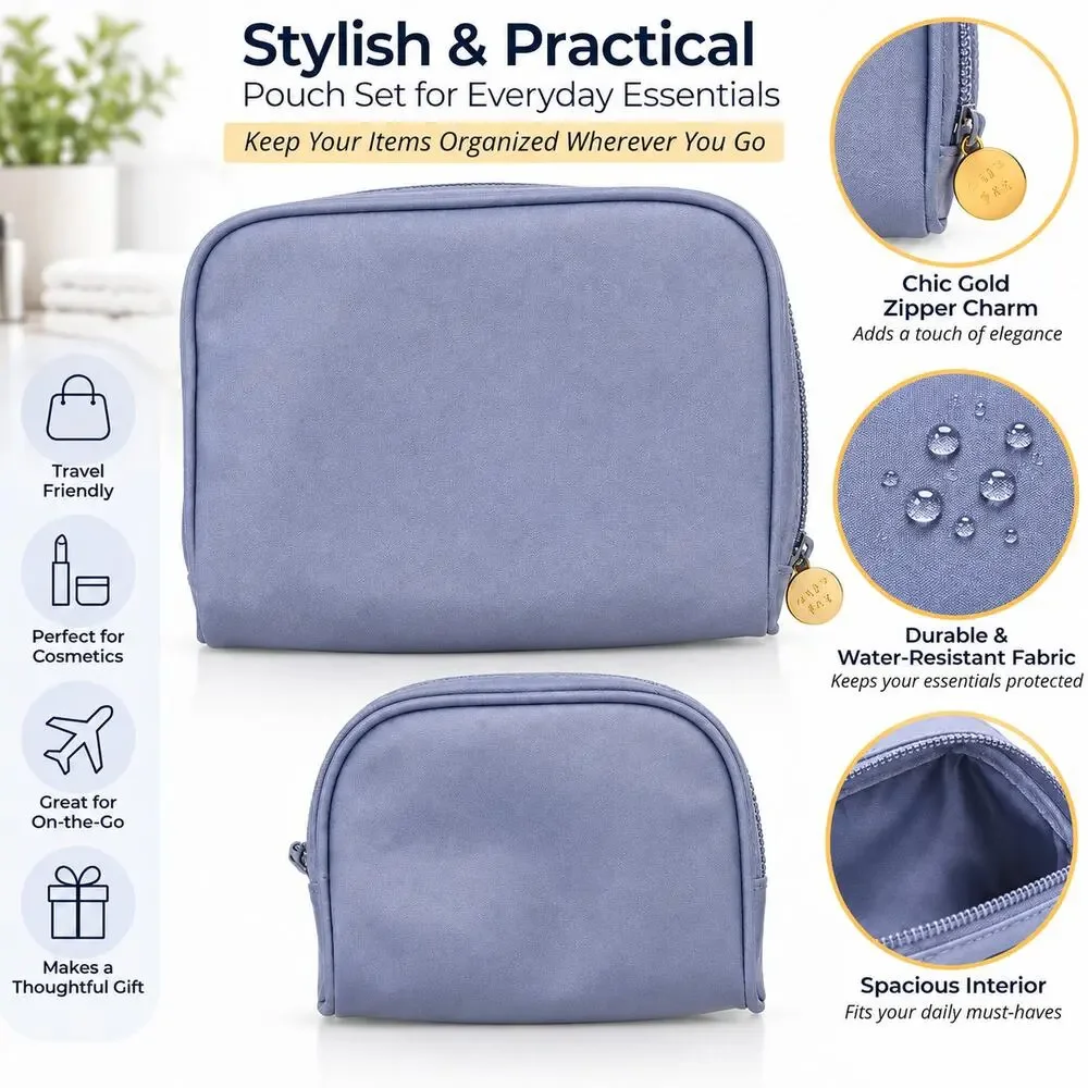 Lot 2 Mary Kay Purple Cosmetic Bag, Small and Medium